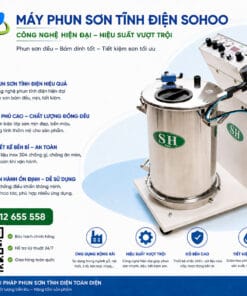 Thiết Bị Sơn Tĩnh Điện SOOHO SH-210 Máy phun sơn tĩnh điện SOHOO là giải pháp tối ưu cho ngành sơn công nghiệp, giúp bề mặt sơn mịn, đều màu và tiết kiệm vật liệu tối đa. Thiết bị ứng dụng công nghệ tĩnh điện hiện đại, tăng độ bám dính, giảm hao hụt sơn và thân thiện với môi trường. Với thiết kế bền bỉ, dễ vận hành và hiệu suất cao, máy phù hợp cho nhiều lĩnh vực như cơ khí, nội thất, kim loại và xây dựng. SOHOO mang đến chất lượng ổn định, nâng cao năng suất và giảm chi phí sản xuất cho doanh nghiệp.