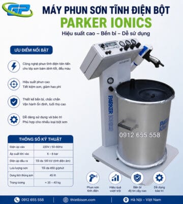Súng sơn tĩnh điện Ionics Parker GX 8500 Sung phun son tinh dien Ionics GX8500 thietbison.com