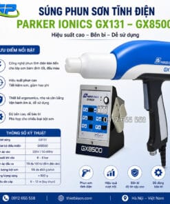 Súng sơn tĩnh điện Ionics Parker GX 8500 Thiết bị súng sơn tĩnh điện GX8500 Ionics Parker – Phun đều, bám dính tốt