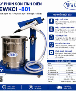 Máy phun sơn tĩnh điện NEWKCI công nghệ hiện đại, vận hành ổn định, cho lớp sơn mịn, bám dính cao và tiết kiệm sơn tối ưu. Thiết bị phù hợp cho sơn kim loại, nội thất và sản xuất công nghiệp, giúp nâng cao chất lượng bề mặt và hiệu suất làm việc.