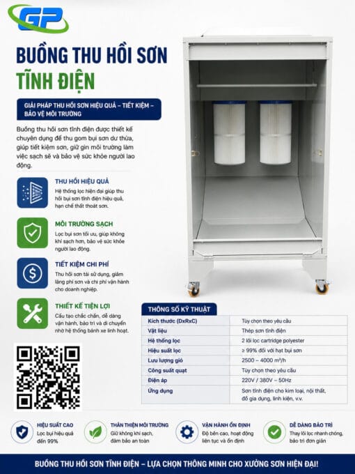 Buồng Phun Sơn Buồng thu hồi sơn tĩnh điện sản xuất tại gia phú