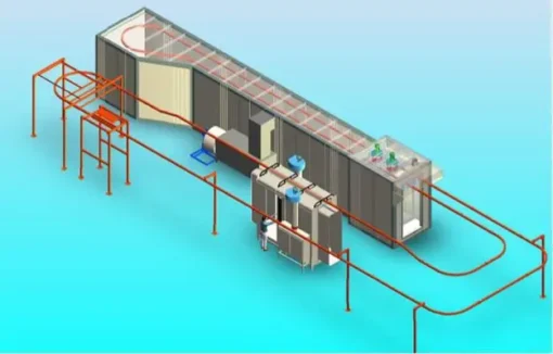 1 số ứng dụng hệ thống xích tải trong dây chuyền sơn tĩnh điện