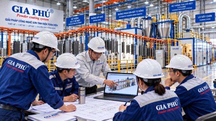 Thiết kế dây chuyền phun sơn tĩnh điện